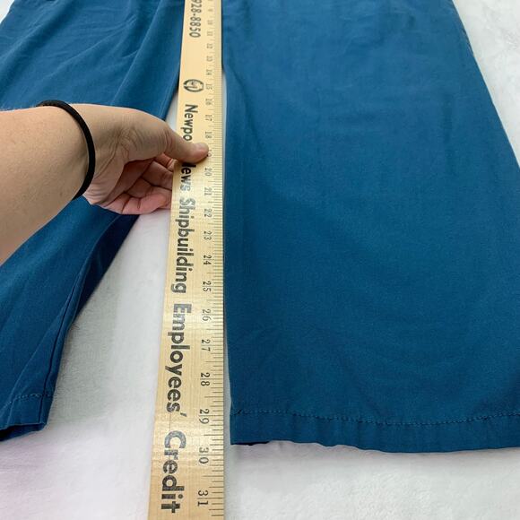 Dickies Pants Womens Medium Caribbean Blue Classic Button Elastic Scrubs Pants - Picture 7 of 8